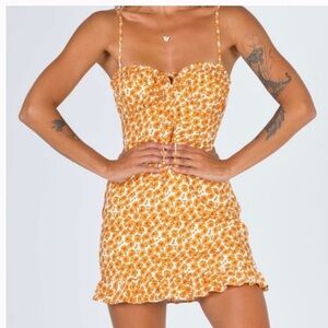 Princess Polly Orange Ruched Mini Dress